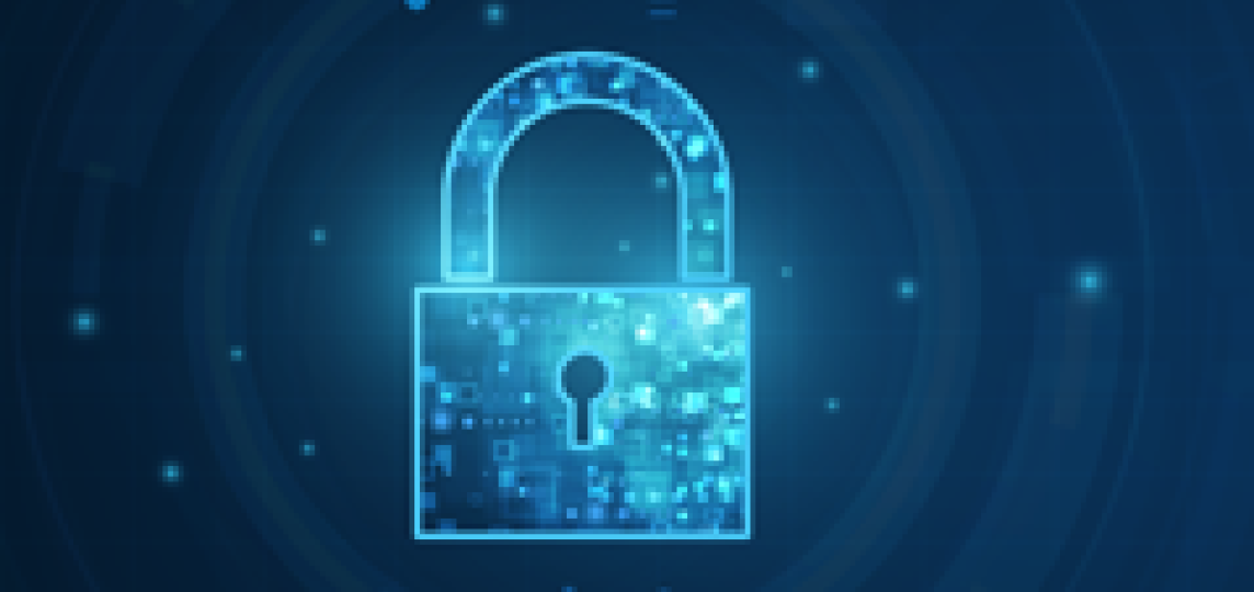 Padlock with keyhole icon illustrating data security