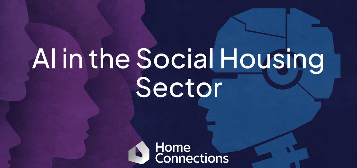 Large white text saying "Ai in the Social Housing Sector"