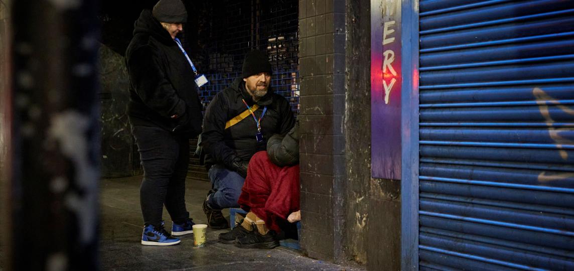 outreach team helping person sleeping rough 
